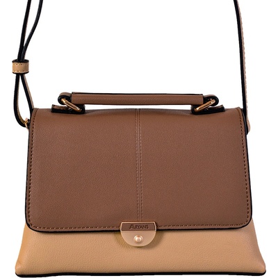 Aaryans dámská crossbody kabelka X052 hnědá/béžová