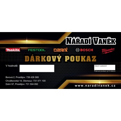 Dárkový poukaz NÁŘADÍ VANĚK