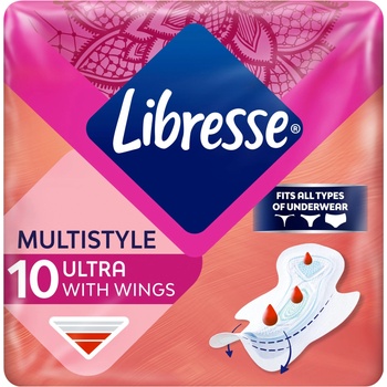 Libresse Ultra Multistyle крилати санитарни салфетки за всички видове бельо 10бр (109482)