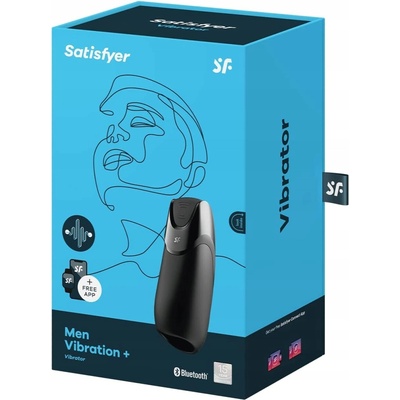 Satisfyer Men Aplikací řízený masturbátor pro muže černý