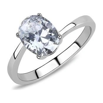 Šperky4U ocelový prsten se oválným zirkonem AL 0037