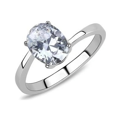 Šperky4U ocelový prsten se oválným zirkonem AL 0037