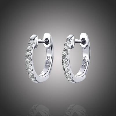 Grace Silver Jewellery stříbrné kruhy se zirkony Sabrina E-SCE498 stříbrná