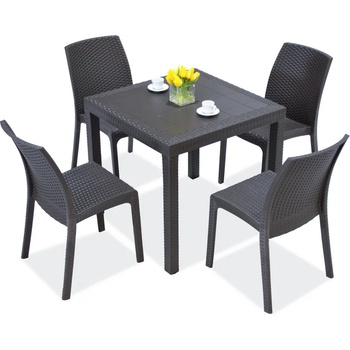 BICA Комплект градински мебели от техноратан, антрацит Dallas/Virginia 4 Bica (BC9096NT-4x9095ANT)