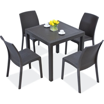 BICA Комплект градински мебели от техноратан, антрацит Dallas/Virginia 4 Bica (BC9096NT-4x9095ANT)