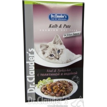 Dr.Clauder's Premium Pouches- телешко, пуика и сос за котки, 100 гр