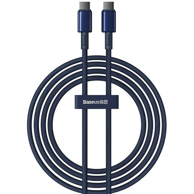 Baseus P10319800321-04 Tungsten Gold USB-C na USB-C, 2x USB-C (M) / 100W, 2m, modrý
