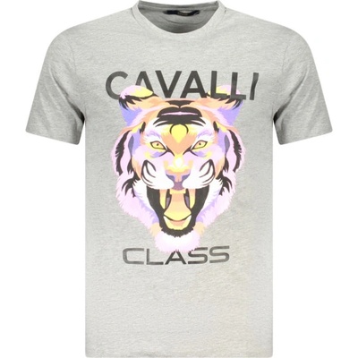 Cavalli class Тениска с къс ръкав за мъже cavalli class, Размер xl, Цвят Сив (txt60fjd060_gr05014)