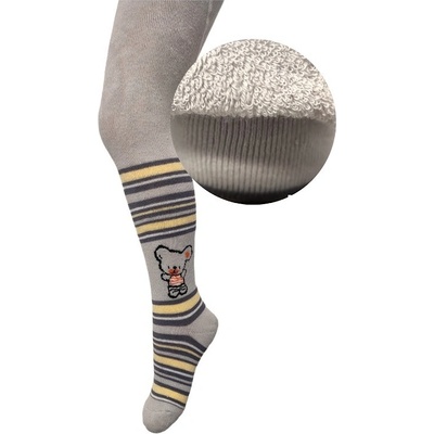 detské pančuchy froté sivé s mackom