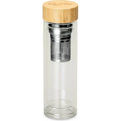OlaOla Dvoustěnná láhev se sítkem na čaj 400 ml