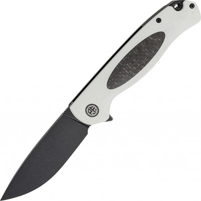 Petrified Fish PFB03 Stamp Black Stonewashed D2 Carbon Fiber With White G10 PFB03WDW
