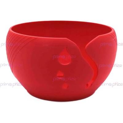 PrimaPrize Červená plastová miska na klubíčko 16x10cm vzor 02