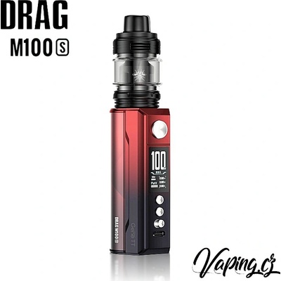VooPoo DRAG M100S 100W Grip 5,5ml Full Kit Red and Black – Zboží Dáma