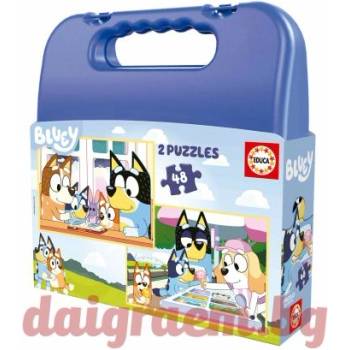 Educa Пъзел в куфарче EDUCA 19831 - 2 x 48 части - Bluey (EDU19831)