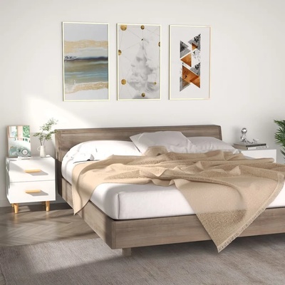 vidaXL Нощни шкафчета, 2 бр, бели, 40x35x47, 5 см (811971)