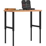 vidaXL Работна маса 100x60x(73-99, 5) см масивно дърво бук правоъгълна (3309685)