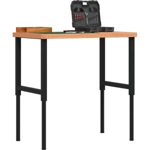 vidaXL Работна маса 100x60x(73-99, 5) см масивно дърво бук правоъгълна (3309685)