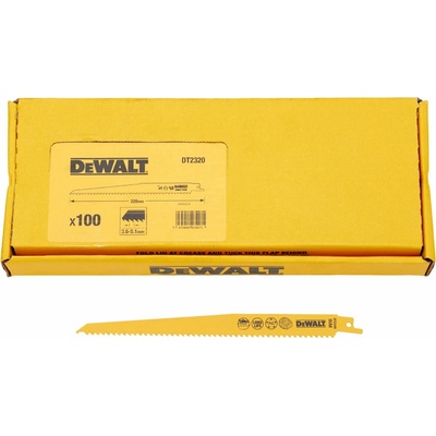 DT2320 DEWALT PILOVÉ PLÁTKY 228 MM, 6 TPI, PRO RYCHLÉ ŘEZY DŘEVA S HŘEBÍKY A PEVNÝCH PLASTŮ, 100 KS