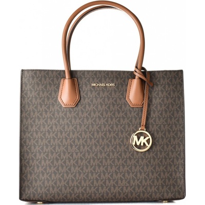 Michael Kors Mercer large logo satchel kabelka brown acorn hnědá