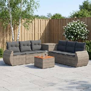 vidaXL Комплект дивани 8 бр. Сив и тъмен сив 55 x 55 x 37 см (3448442)