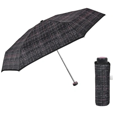 Дамски мини сгъваем неавтоматичен чадър | Perletti Time 26430 | Черен