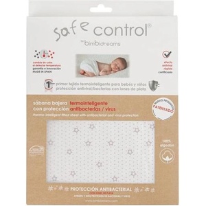 Bimbidreams Бебешки чаршаф с ластик Bimbidreams - Safe Control, памук, 50 x 80 cm, сив (8499000760663) - baby