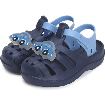 D.D.step Detské gumené šľapky Royal blue LED J089-41199