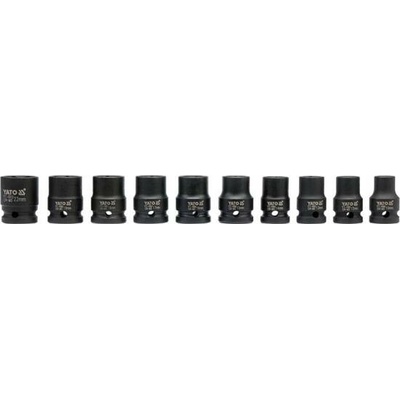 Sada nástavců 1/2" rázové šestihranné 10 ks 10-22 mm CrMo Yato YT-1025 – Hledejceny.cz