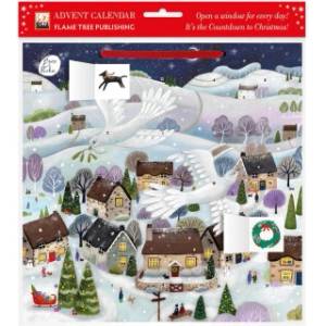 Flame Tree Publishing Bex Parkin: Doves Advent Calendar (with Stickers)