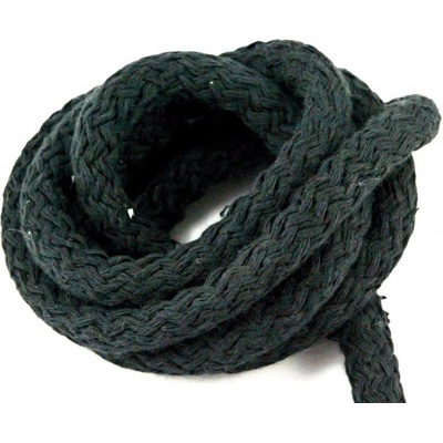 Bavlnená odevná šnúra - čierna - priemer 0,9 cm