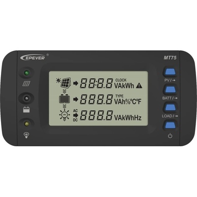 EPEVER MT75 Externí displej, pro solární regulátory a invertory EPsolar/EPever, 4,7" LCD, 2x RJ-45 (RS-485), 1x 2pin suchý kontakt MT75