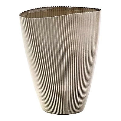 Váza BURA béžová oválna s ryhovaním H24 cm