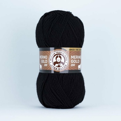 Pletací příze Madame Tricote Paris Merino Gold 200 - 100 g - 999 černá