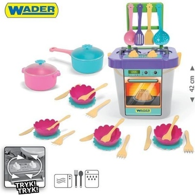 Wader Детска готварска печка с аксесоари - 31 елемента (22140)