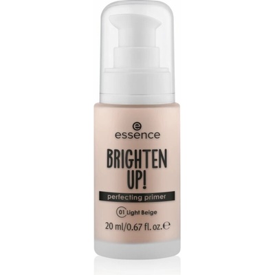 essence BRIGHTEN UP! Perfecting Primer tekutá podkladová báza pod make-up 01 Light Beige 20 ml