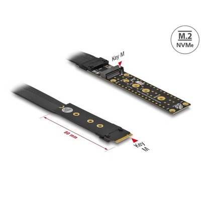 Delock Карта Delock 64136, M. 2 Key M Extension NVMe, Кабел 20 см (del64136)