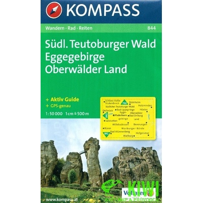 Südlicher Teutoburger W Eggegebirge Oberwälder Land 844 1:50T KOM