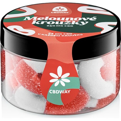 CBD WAY Kyselé želé kroužky s příchutí melounu 250 mg 100 g