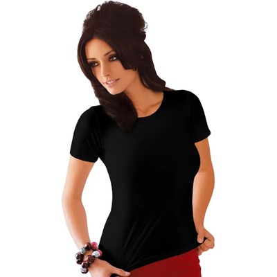 Babell Дамска блуза с къс ръкав в черноeh-6614-czarny - Черен, размер s
