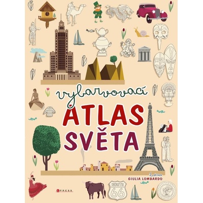 Vybarvovací atlas světa - Guilia Lombardo ilustrácie