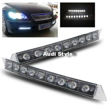 AUDI 2 x 9 LED лед DRL ДНЕВНИ СВЕТЛИНИ E4 SERTIFICATE 6000K (Audi Style DRL)