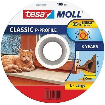 Tesa Tesnenie tesamoll profil P, 9 mm, hnedé, L-100 m, na okná a dvere, hnedé