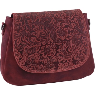 Mercucio dámská kožená crossbody kabelka červená 420706