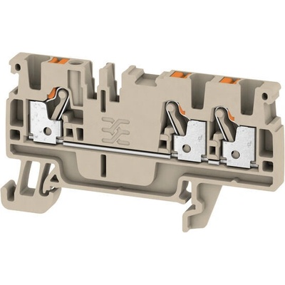 Weidmüller A3C 2.5 Průchozí svorka, PUSH IN, 2.5 mm2, 800 V, 24 A, Tmavě béžová