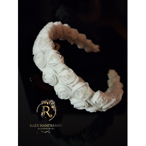 Radi handmade Диадема с текстилни бели цветя (1027)