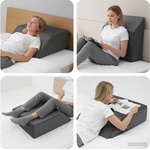 vidaXL Възглавничка за крака 63 x 52 x 19 см Твърд PU пяна Сив (42020191)