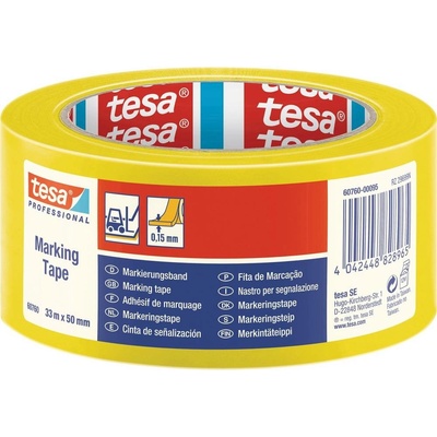 Tesa značiace páska čierna 50 mm x 33 m žltá