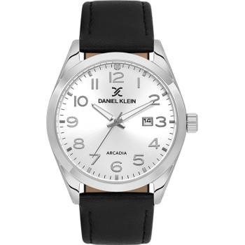 Daniel Klein DK. 6.14272-5 - мъжки часовник, кварцов, 42.5 mm, сив циферблат, 5 ATM, черна кожа