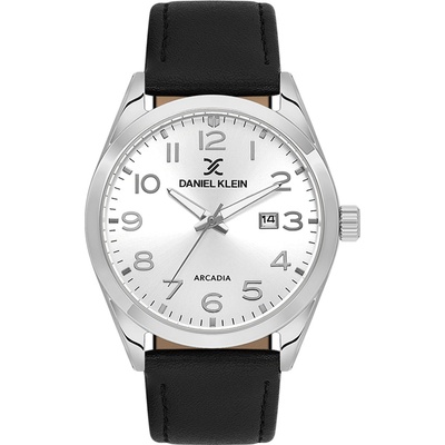Daniel Klein DK. 6.14272-5 - мъжки часовник, кварцов, 42.5 mm, сив циферблат, 5 ATM, черна кожа