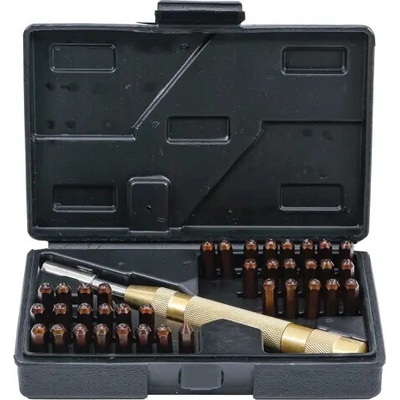 BGS 3042 Razidla Kraftmann 4 mm "36-in-1" čísla a písmena (Sada 38 dílů)
